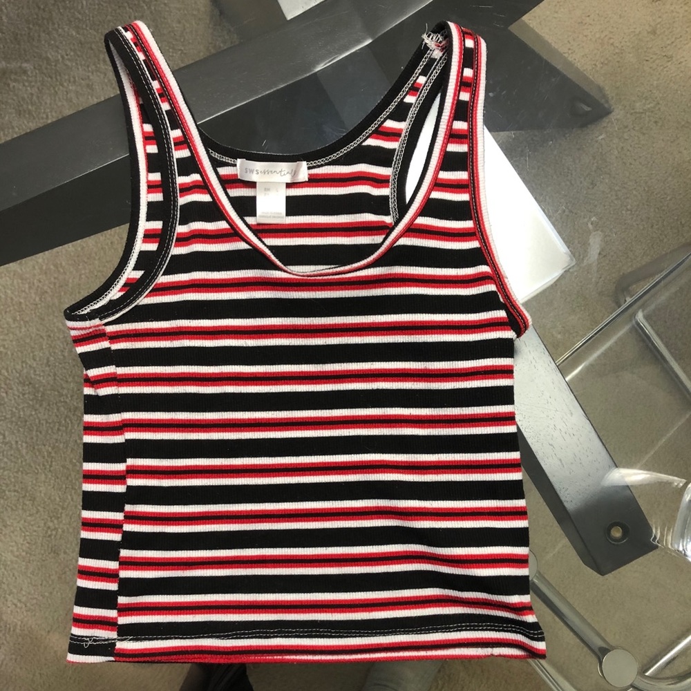 60s stripped crop top